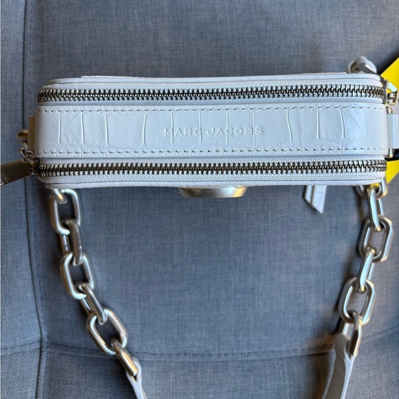 Marc Jacobs Croc-Embossed White Leather Snapshot Shoulder Bag SS24 - Picture 3 of 9